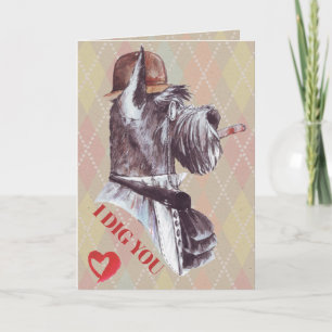 Cartão De Festividades Terrier Gentleman Dog I Dig You