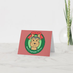 Cartão De Festividades Terrier Natal australiano
