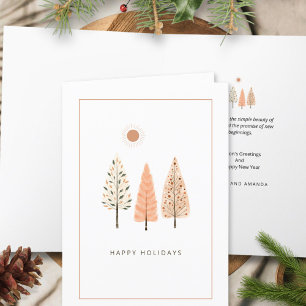 Cartão De Festividades Terthy Nordic Pine Line Art Modern Minimalista Boh