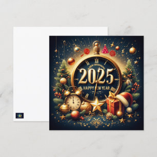 Cartão De Festividades Tesouros Atemporais: Bem-vindo 2025 em Esplendor D