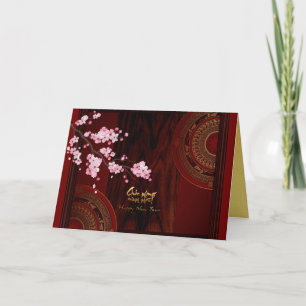 Cartão De Festividades Tet Hoa Anh Dao Vietnamita Novo Ano GC do Flor do 