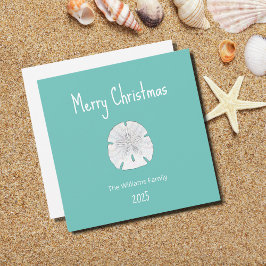 Cartão De Festividades Teto de Dólar de Areia de Natal tropical