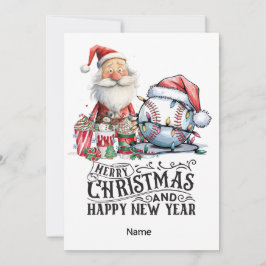 Cartão De Festividades Teto de Natal de Baseball