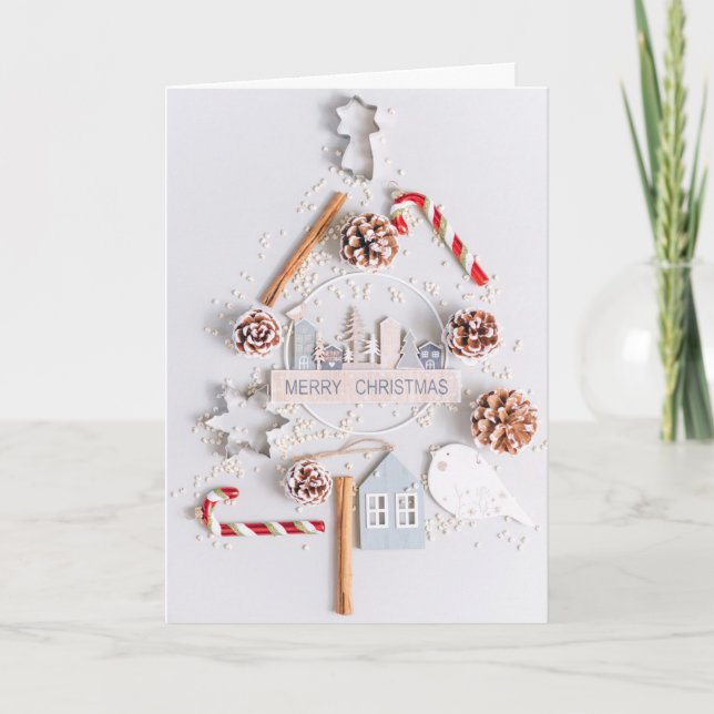 Cartão De Festividades Texto Alegre de Natal (Frente)