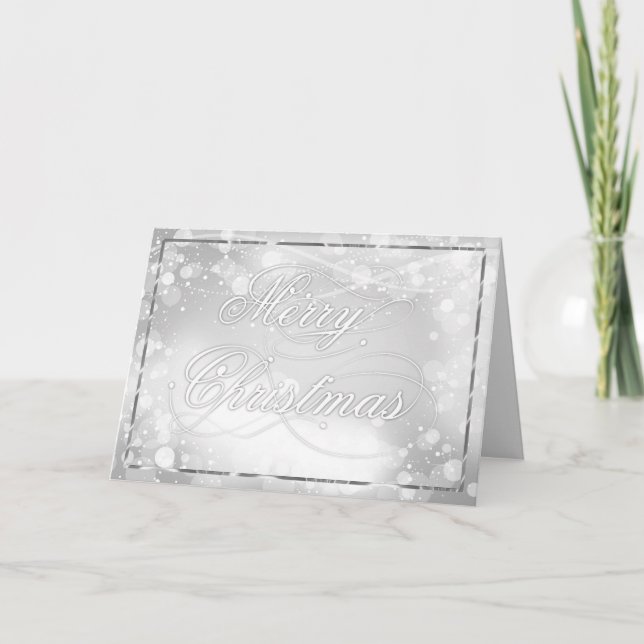 Cartão De Festividades Texto branco e fundo do livro do Natal do casado (Frente)