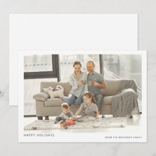 Cartão De Festividades Texto de Foto Mínimo Moderno de Natal Personalizad