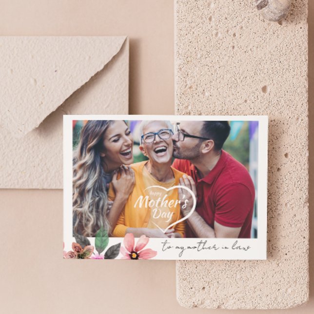 Cartão De Festividades Texto de Foto Personalizado do feliz dia de as mãe (Criador carregado)