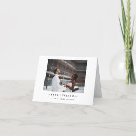 Cartão De Festividades Texto Elegante Simples e Foto Feliz Natal