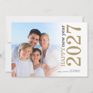 Cartão De Festividades Texto Girado de Foto Moderna Feliz Ano Novo 2027 D