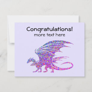 Cartão De Festividades Texto Incrível do Dragão Mosaico Roxo 2 Linhas