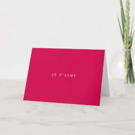 Cartão De Festividades Texto minimalista elegante | Je T'aime