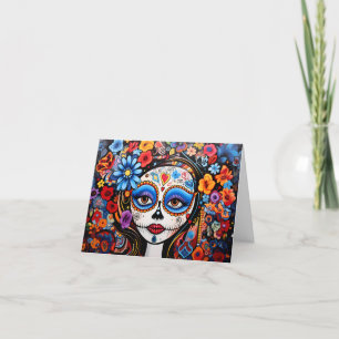 Cartão De Festividades Texto personalizado Dia de Muertos ☠️ La Calavera 