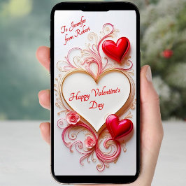 Cartão De Festividades Texto personalizado do namorados de arte de linha 