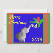 Texto Personalizado Do Xmas De Luzes De Elefante M