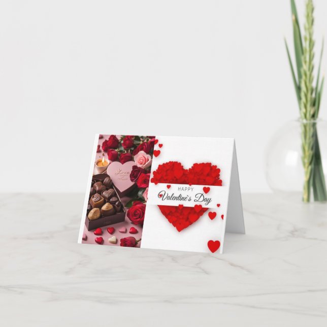 Cartão De Festividades Texto personalizado em forma de coração. (Frente)