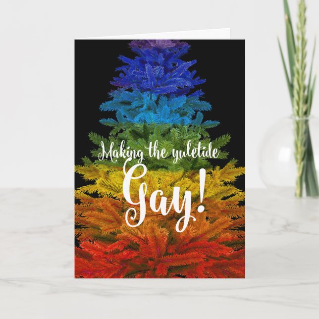 Cartão De Festividades Texto personalizado "Fazer o Gay Yuletide!" (Frente)