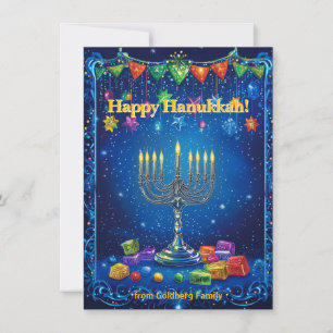 Cartão De Festividades Texto personalizado✡️ Festival da Amizade Hanukkah