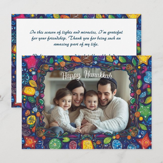 Cartão De Festividades Texto personalizado Festival de Luzes Vibrantes De (Frente/Verso)