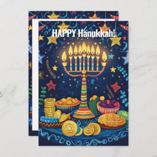Cartão De Festividades Texto personalizado Hanukkah Harmony