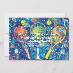 Cartão De Festividades 🎾🎄Texto personalizado,  Trio de Correspondência 