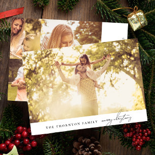 Cartão De Festividades Texto Preto Elegante   Colagem de Fotografias de N