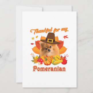 Cartão De Festividades Thankful My Pomeranian Dog Thanksgiving Im Pumpki