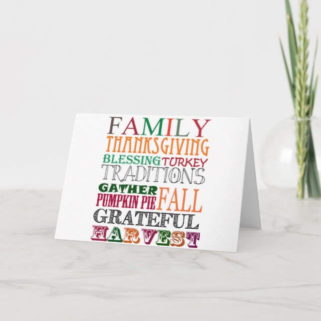 Cartão De Festividades thanksgiving (Frente)