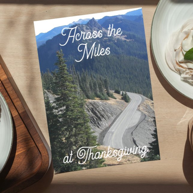 Cartão De Festividades Thanksgiving Across the Miles Mountain Road (In Situ)