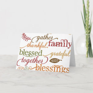 Cartão De Festividades Thanksgiving Blessings