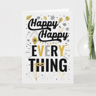 Cartão De Festividades Thanksgiving Christmas New Year Happy Everything