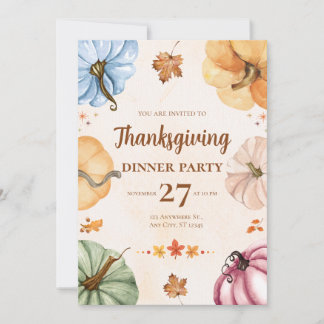Cartão De Festividades Thanksgiving Dinner Invitation - Let’s Gather Pump