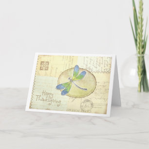 Cartão De Festividades Thanksgiving Dragonfly Card