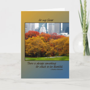 Cartão De Festividades Thanksgiving Fall in Central Park for Sister
