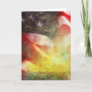 Cartão De Festividades Thanksgiving Flag-Military Thanksgiving card