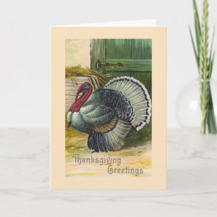 Cartão De Festividades "Thanksgiving Greetings" Vintage Card
