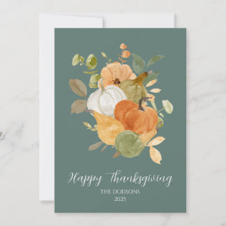 Cartão De Festividades Thanksgiving Pumpkin Photo Card