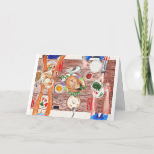 Cartão De Festividades Thanksgiving Table