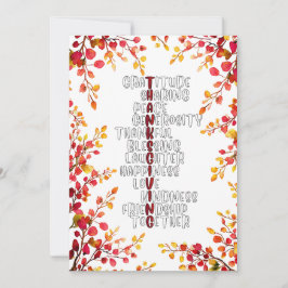 Cartão De Festividades Thanksgiving Typography of Gratitude and Joy 