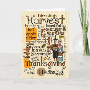 Cartão De Festividades Thanksgiving Wordcloud - Husband