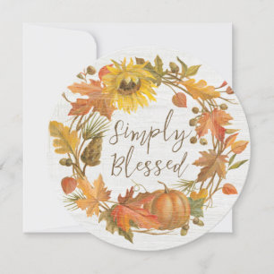 Cartão De Festividades Thanksgiving Wreath - Simply Blessed