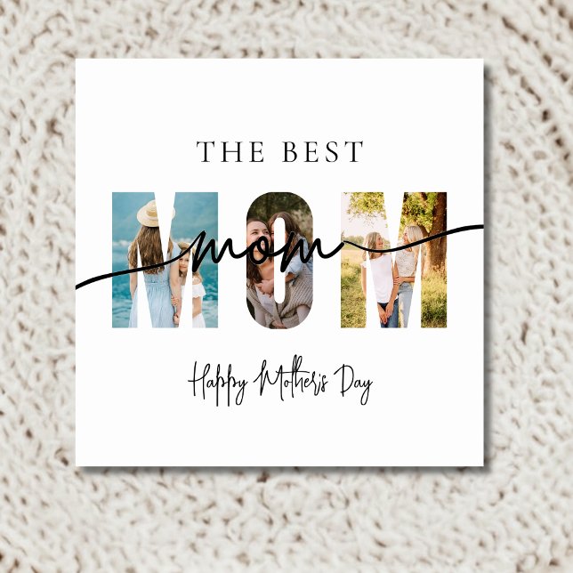 Cartão De Festividades The Best Mom Photo Mother's Day Card (Criador carregado)