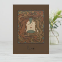 The Kiss 1898, mulher - Art Nouveau - Ilustração