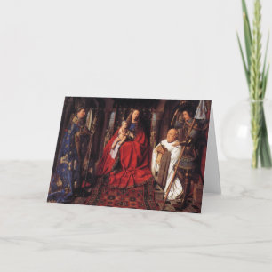 Cartão De Festividades The Madonna with Canon van der Paele, Jan van Eyck