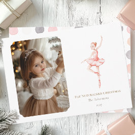Cartão De Festividades The Nutcracker Christmas Ballerina Photo Card