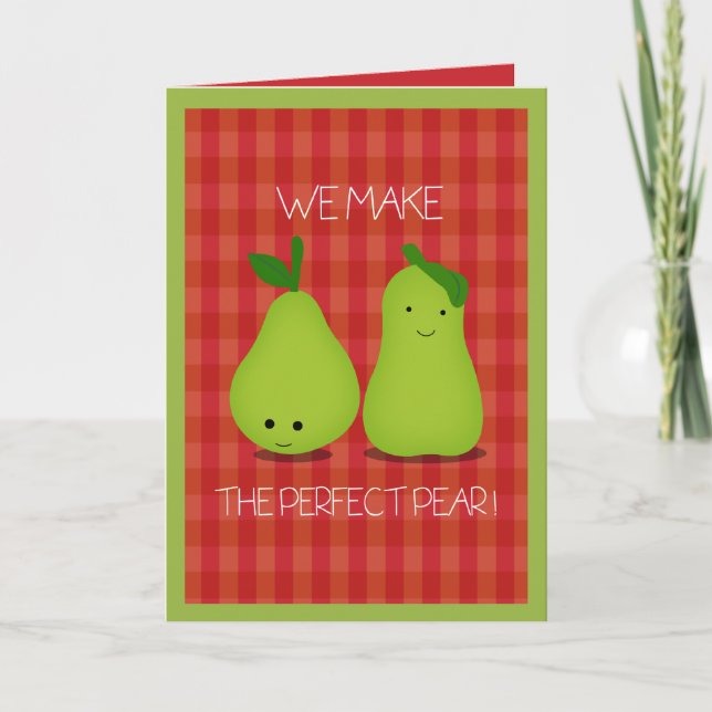 Cartão De Festividades The Perfect Pear Valentines Day Greeting Card (Frente)