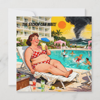 Cartão De Festividades “The Storm Can Wait” – A Self Denial Cartoon