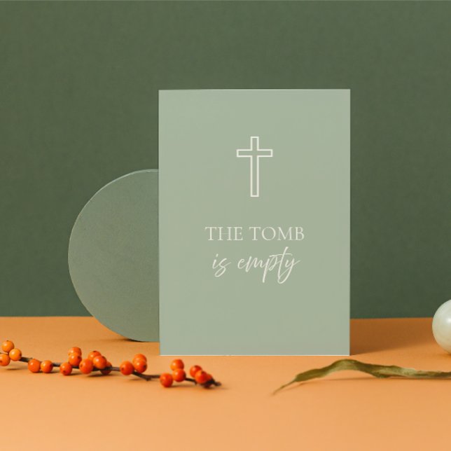 Cartão De Festividades The Tomb Is Empty Christian Easter Card  (Criador carregado)