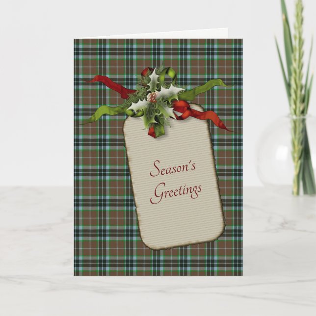 Cartão De Festividades Thompson Hunting Ancient Tartan Christmas Holiday (Frente)