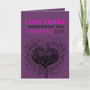 Cartão De Festividades Three Words Valentine's Day Card