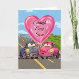 Cartão De Festividades "Through Every Curve" 50th cute anniversary card